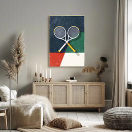 Energetic Tennis Art Poster with Modern Sports Theme
