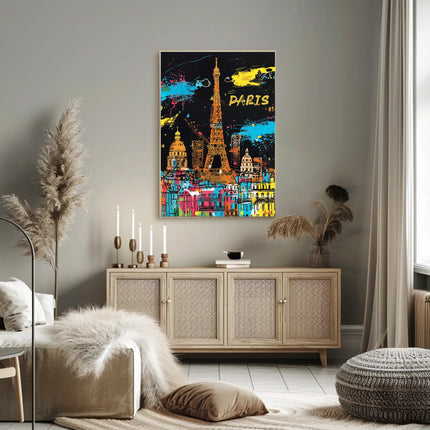 Vibrant Paris Skyline Poster