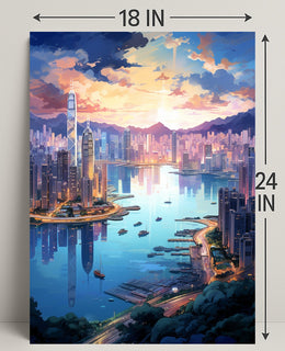 Cityscape At Dusk Poster