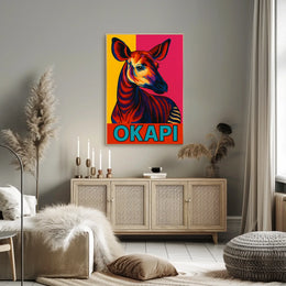 Vibrant Okapi Portrait Poster