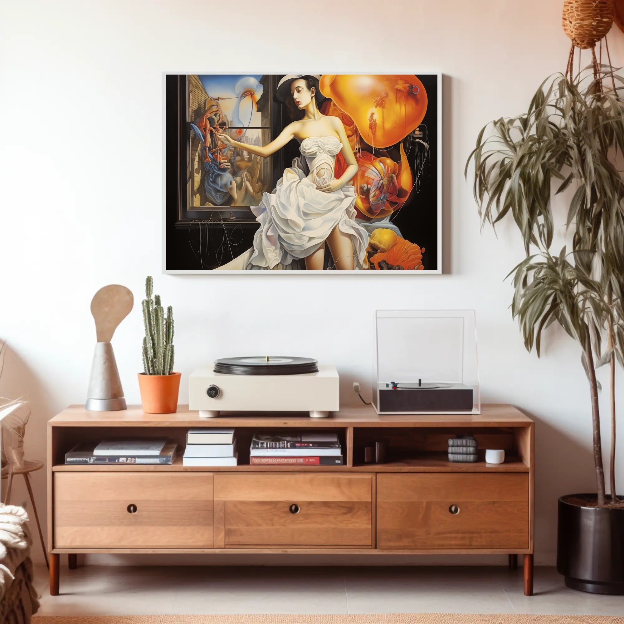 Woman in White Dress Abstract or Artistic Poster