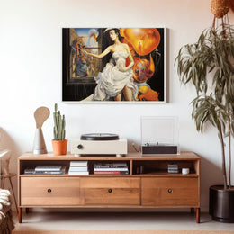 Woman in White Dress Abstract or Artistic Poster
