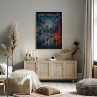New York City Urban Nightscape Poster