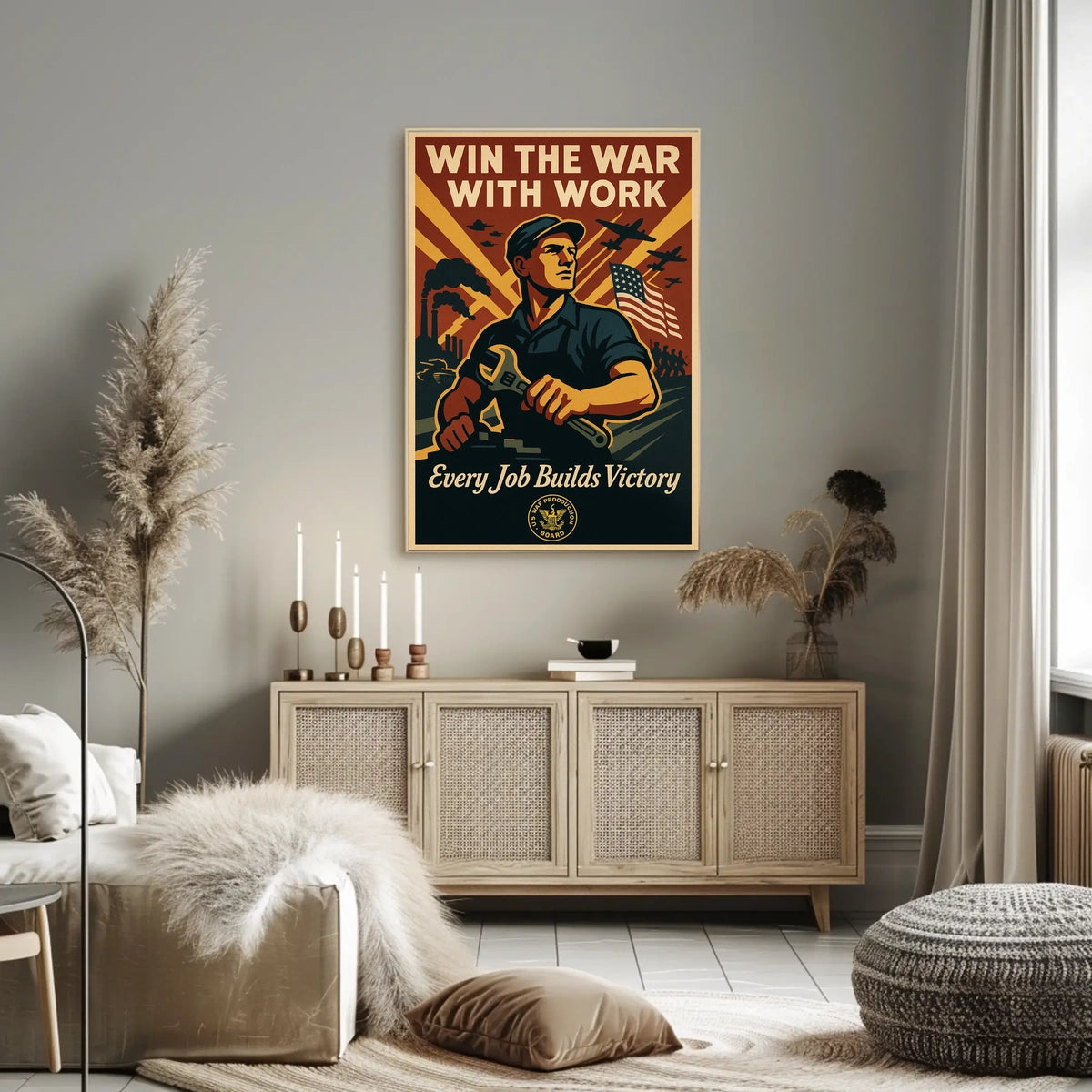Win The War With Work Poster