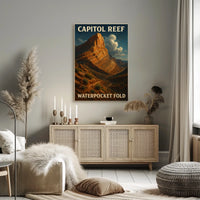 Capitol Reef Waterpocket Fold Scenic National Park Utah Desert Vista Wall Art Print Travel Decor Poster