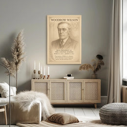 Woodrow Wilson 28th President Sketch Poster Art Print for Home Decor PosterGoat