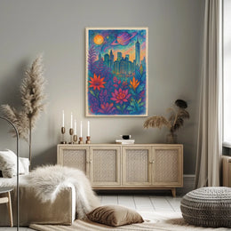 Cosmic Cityscape Poster
