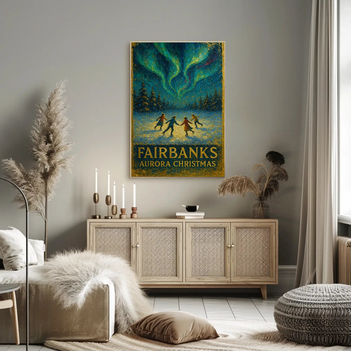 Fairbanks Aurora Christmas Poster