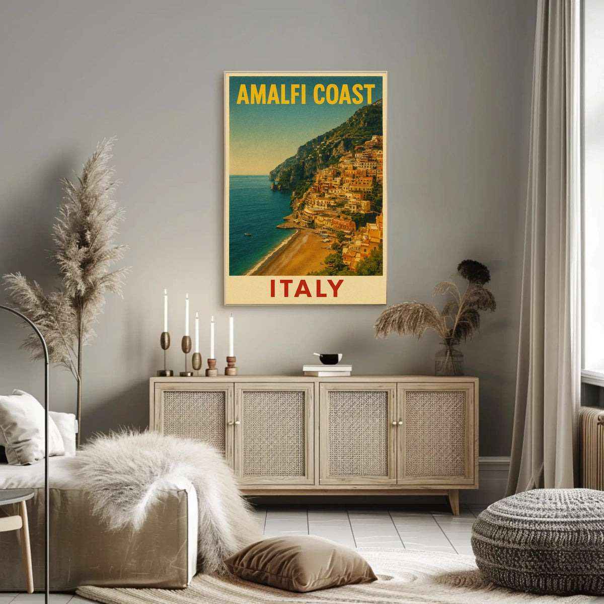 Amalfi Coast Italy Poster Wall Art 18x24 Coastal Scene