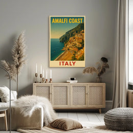 Amalfi Coast Italy Poster Wall Art 18x24 Coastal Scene