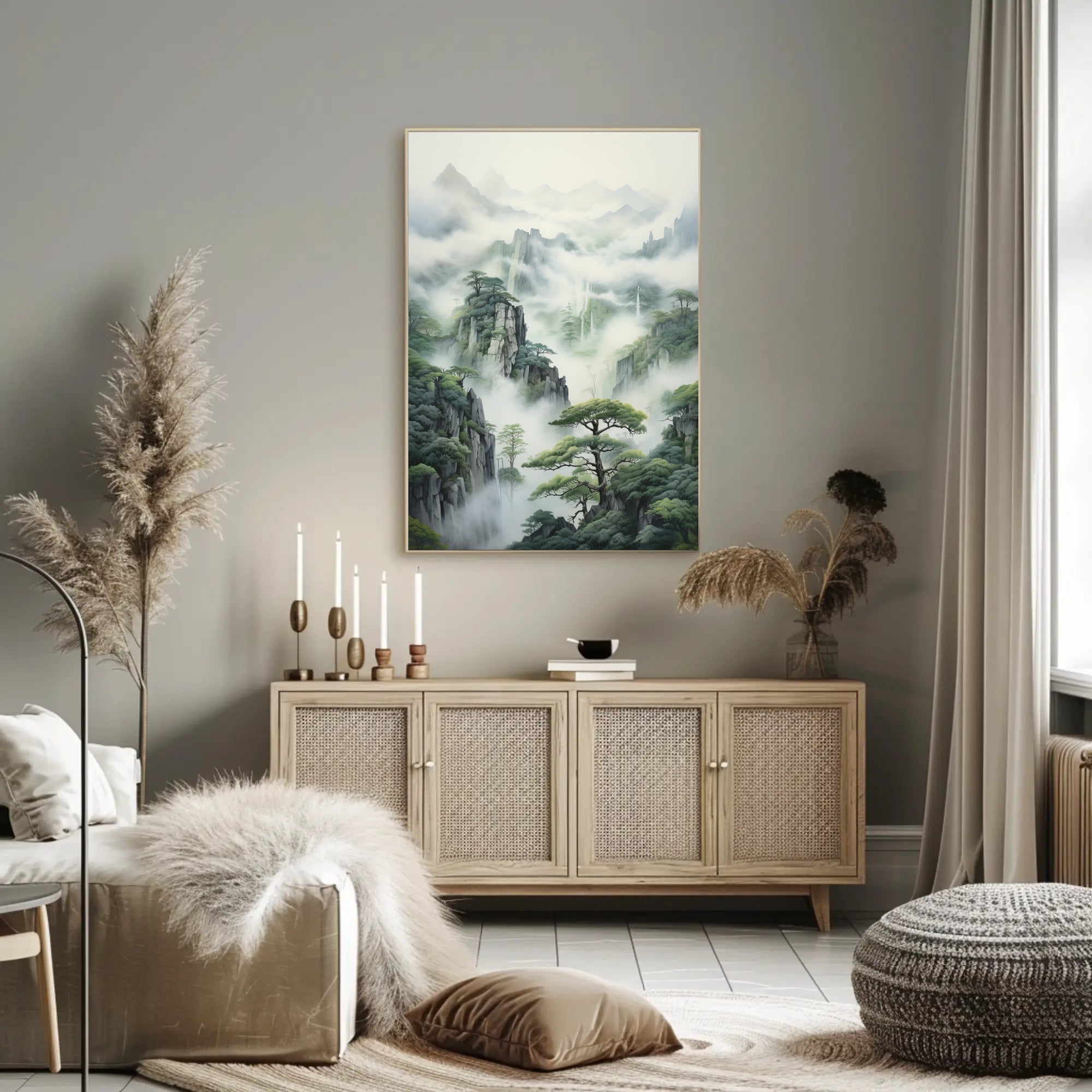 Serene East Asian Landscape Wall Art - Artistic Poster