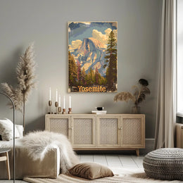 Vintage Yosemite Half Dome National Park Poster