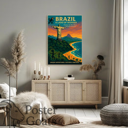 Brazilian Adventure Vintage Travel Poster