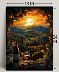Sunset Vineyard Serenity Poster