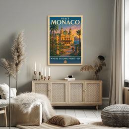 Visit Monaco Where Elegance Meets the Sea Poster