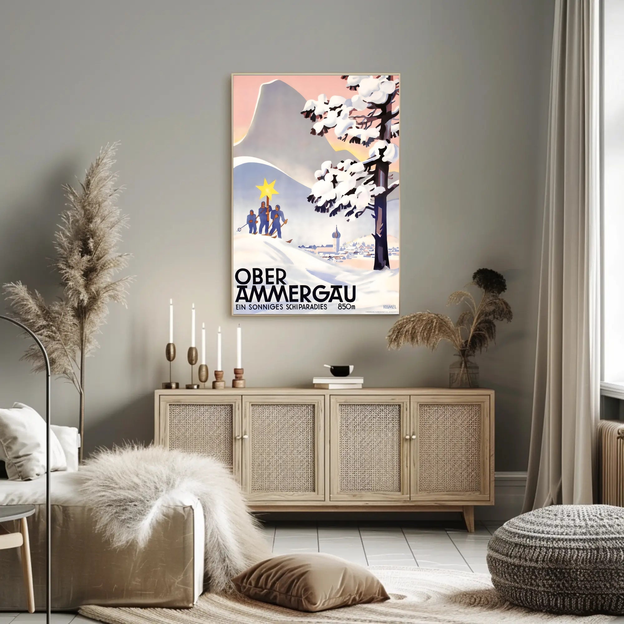Oberammergau Ski Paradise Poster PosterGoat