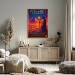 Pyramids of Giza Mystical Vintage Cultural or Heritage Poster