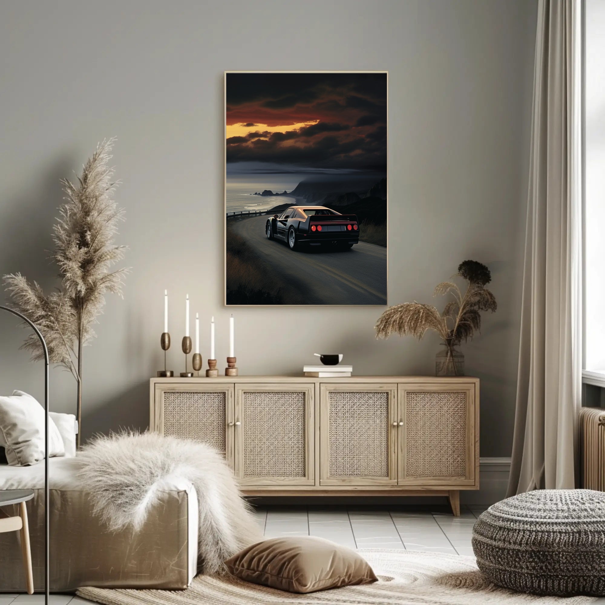 Coastal Drive At Sunset Poster