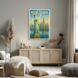 New York Iconic Landmarks Poster