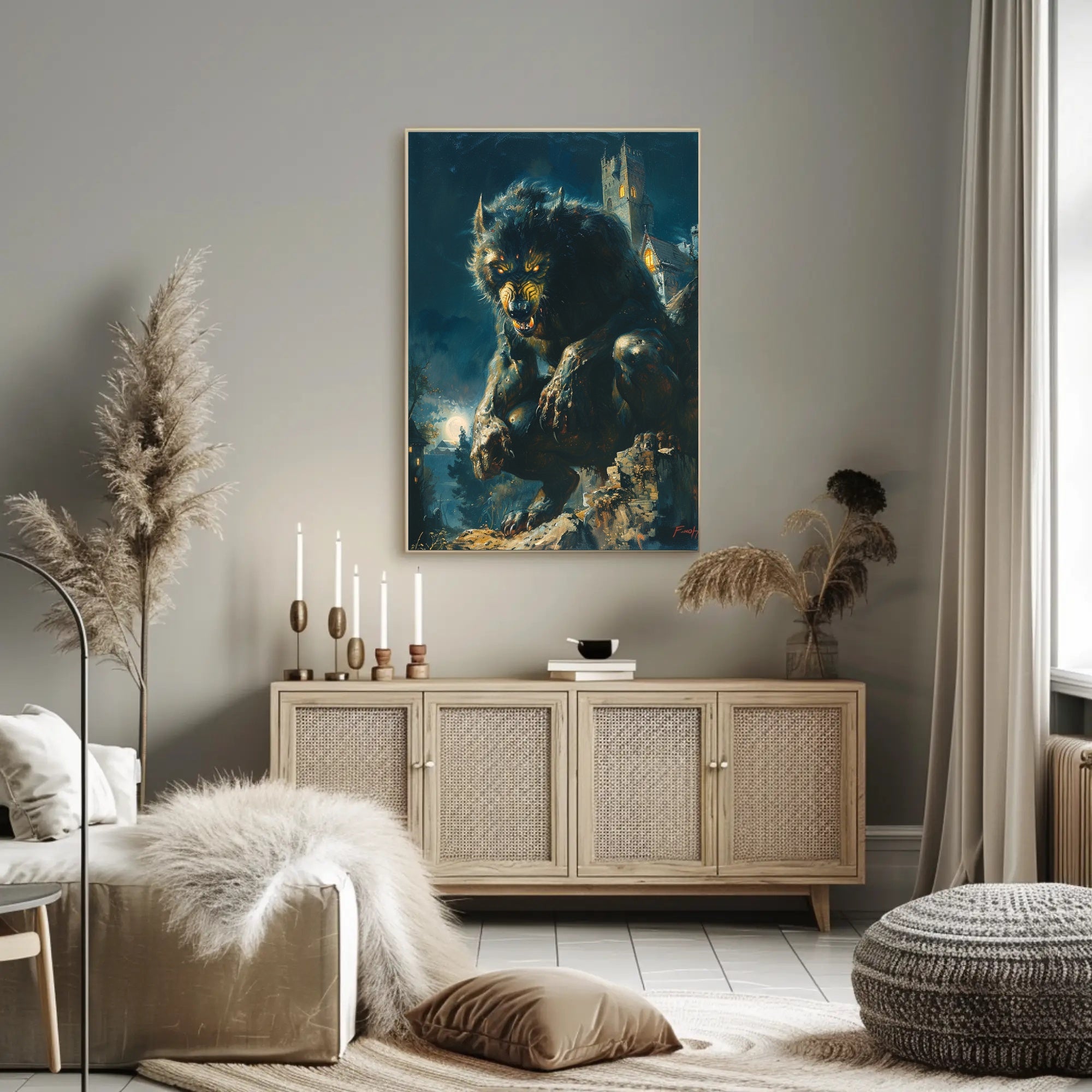 The Nocturnal Beast Art Poster for Home Decor and Art Lovers PosterGoat