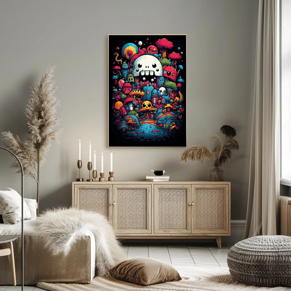 Whimsical Skullscape Poster