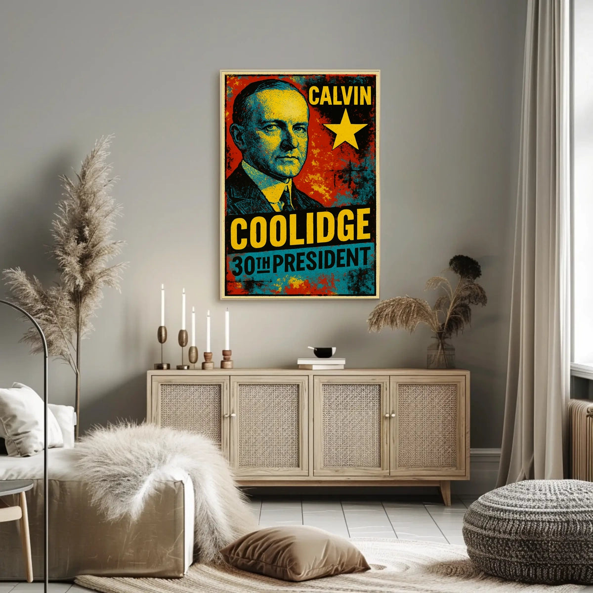 Calvin Coolidge 30th President of the United States Graffiti Pop Art Poster