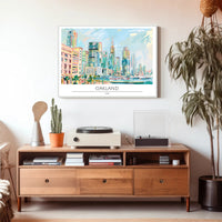 Oakland Skyline Illustration Poster PosterGoat