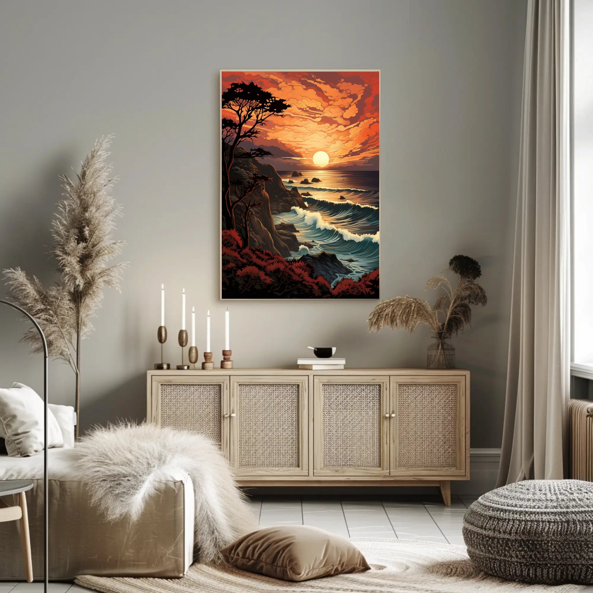 Sunset Over The Ocean Poster