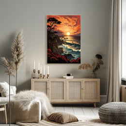 Sunset Over The Ocean Poster