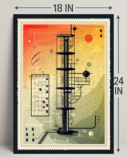 Futuristic Tower Design Poster