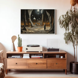 Surreal Landscape with Cloaked Figure Fantasy or Mythology Poster