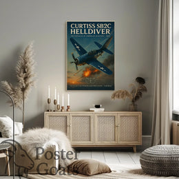 Curtiss SB2C Helldiver Vintage Warfare WWII Poster