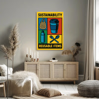 Sustainability Reusable Items Poster