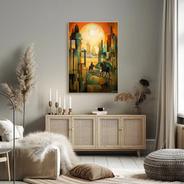 Surreal Journey Through Geometric Landscapes Poster