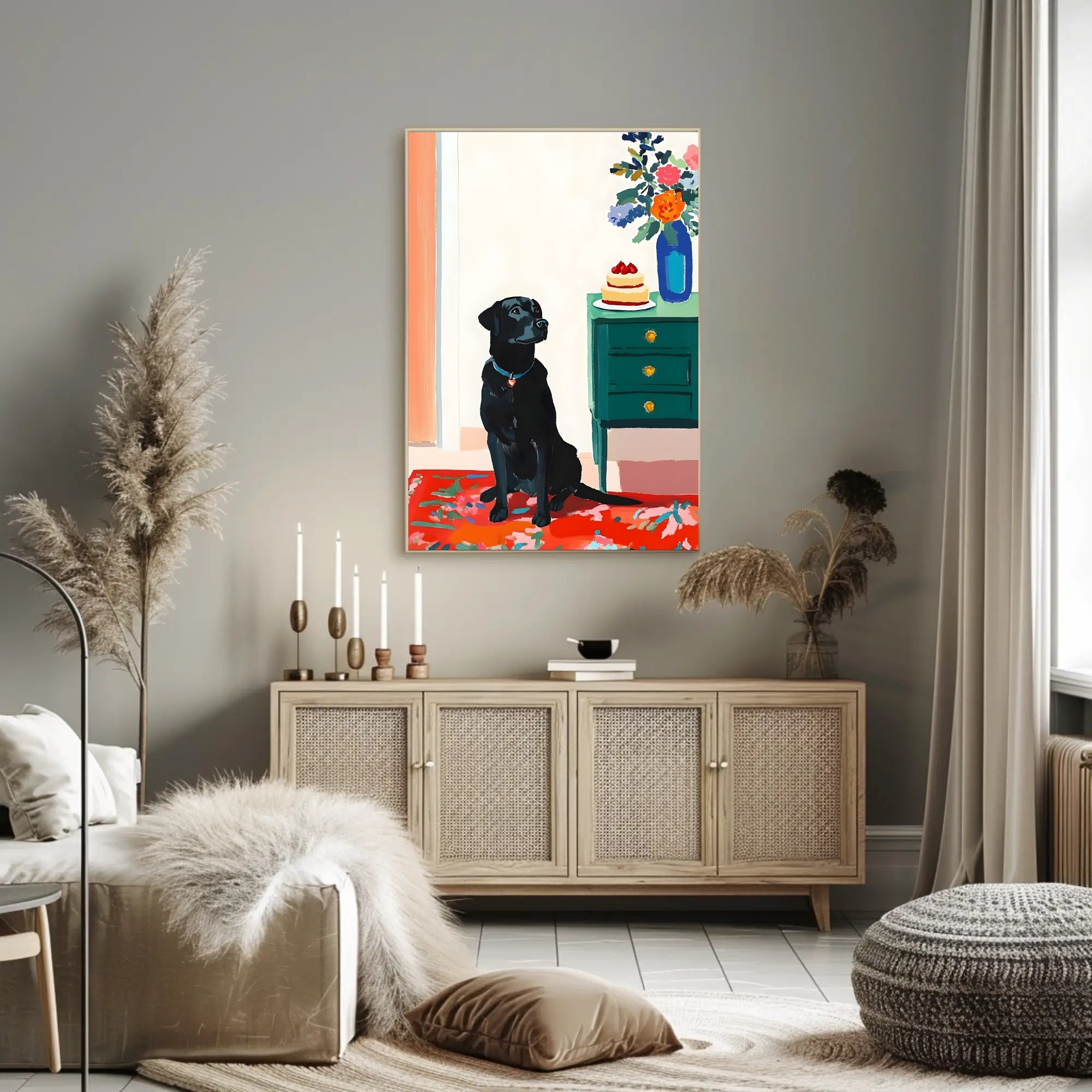 Black Labrador Poster Modern Cake Art Print
