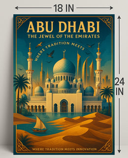 Abu Dhabi Elegance: Modern Meets Vintage Cultural or Heritage Poster
