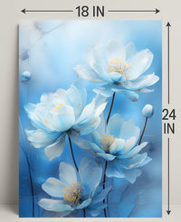 Serene Blue Blossoms Poster