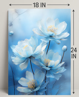 Serene Blue Blossoms Poster