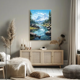 Tranquil Mountain Landscape Poster