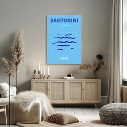 Santorini Greece Minimalist Landscape Travel Poster PosterGoat
