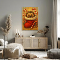 Festive Hedgehog In Stocking Poster