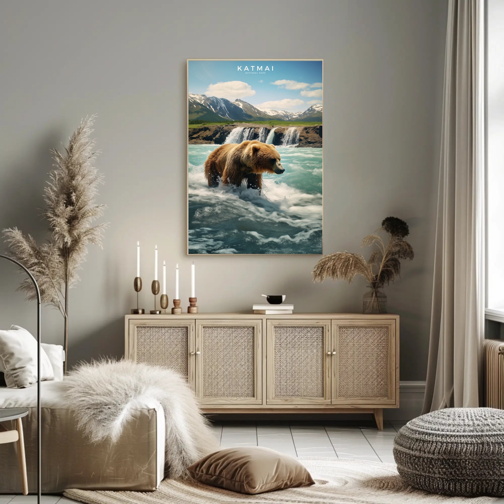 Katmai National Park Bear Poster Travel Print