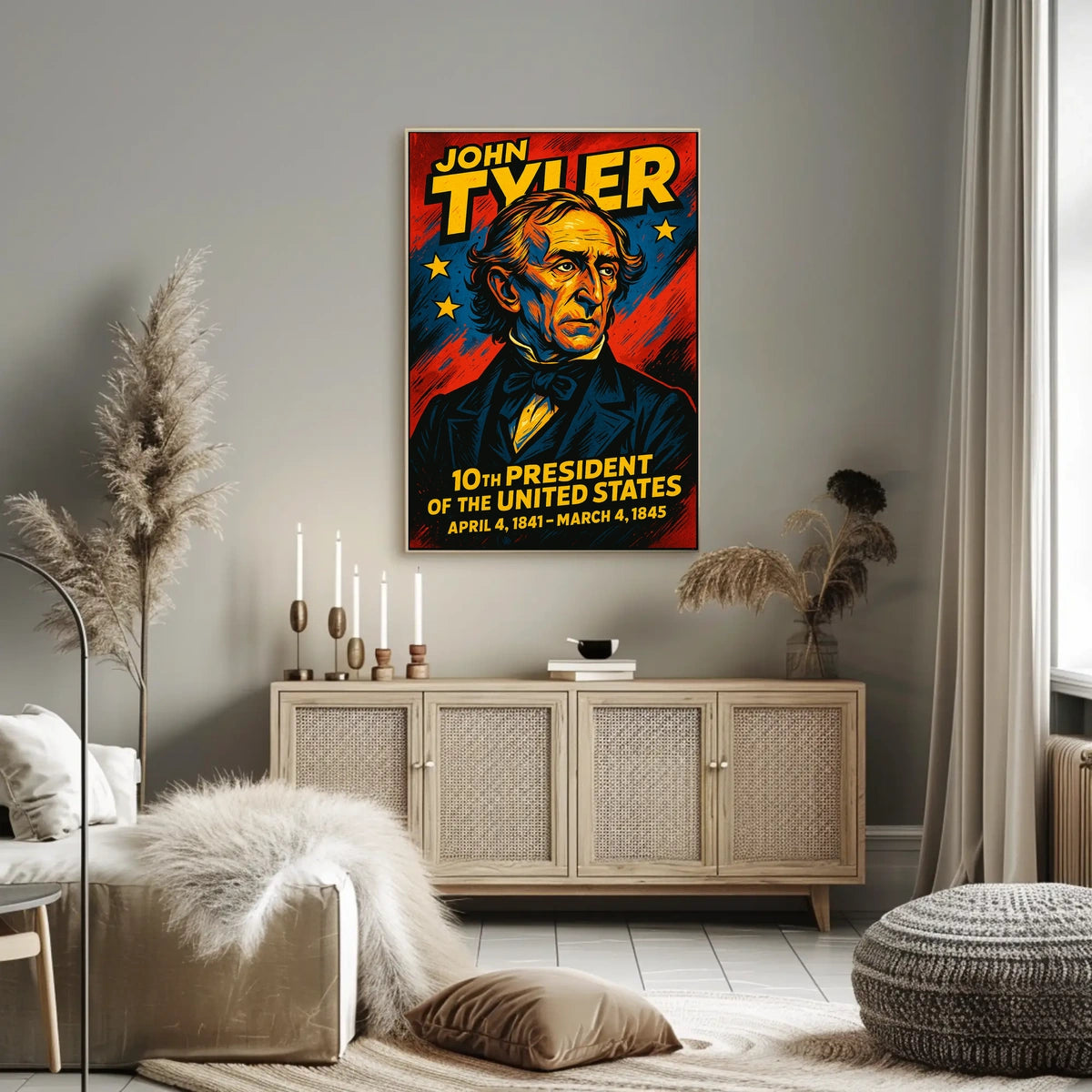 John Tyler 10Th President Poster Wall Art Historical Decor