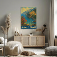 Amalfi Coast Poster 18x24 Scenic Coastal Wall Art Print