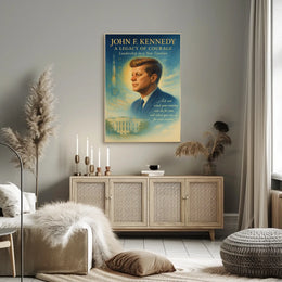 John F. Kennedy Inspirational Leadership Art Poster