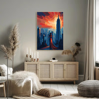 Art Deco New York Cityscape Poster Vintage Wall Art