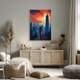 Art Deco New York Cityscape Poster Vintage Wall Art