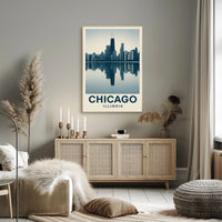 Chicago Skyline Reflection Poster