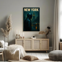 Neon Nights In New York Poster