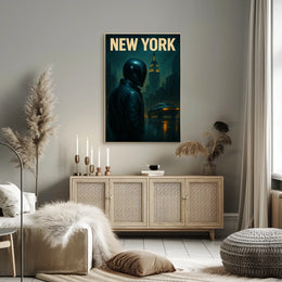 Neon Nights In New York Poster